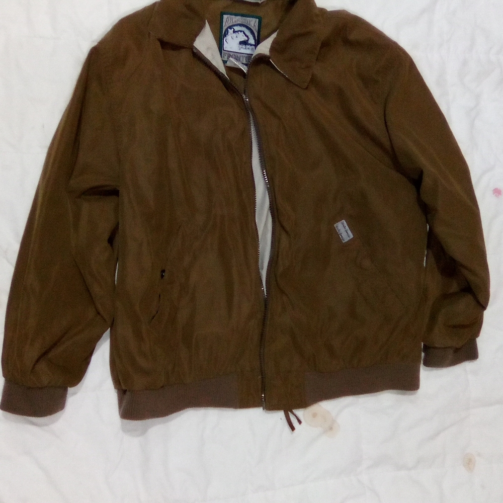 Classic Brown Windbreaker Jacket Alaska Frontier